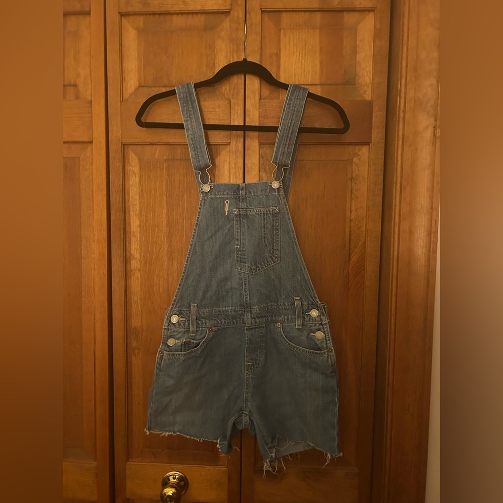 Levi’s Women’s Sz XXS Coastal Cowgirl Summery Beachy Blue Cotton Denim Romper